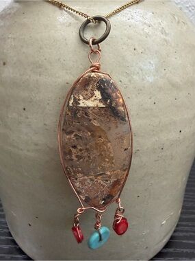 Boho Artisan Stone Pendant